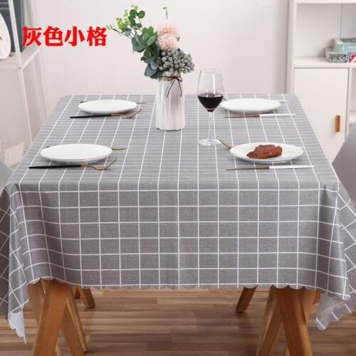 Plaid PVC Table Cover Home Desk Protector Pad Gray Waterproof Oilproof Dining Tablecloth High Quality Coffee Plastic Table Cloth