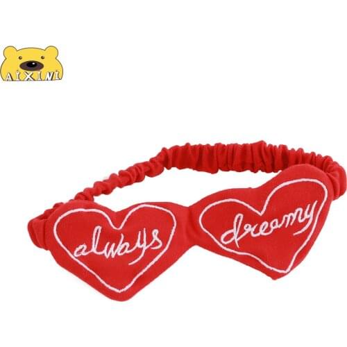 Red Love Eye Mask Headband Eye Cover Cute Women Men Valentines Day Present Kawaii Plush Sleeping Blindfold Funny Creative Gift