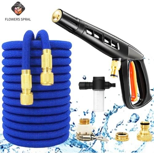 High Pressure Washer, Telescopic Water Hose, Garden Magic Hose, Car Wash Elastic Gardening Soft Watering Gun, Big Promotion