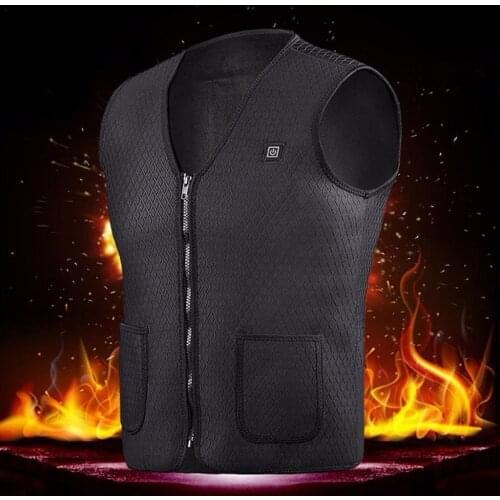 Men Winter Smart Heating Cotton Vest Usb Infrared Electric Heating Vest Outdoor Flexible Thermal Winter Warm Jacket Dropshipping