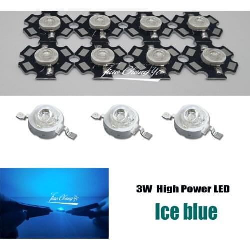 2 10 50 100pcs 3W High Power LED Lamp Ice blue 480nm 3.2-2.6v 700mA LED Light Emitting Diode