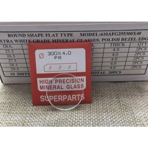 20 PCs 4.0mm Thickness Size 25.5~50mm Flat Round Polished Mineral Glass Kit for Watch Repair