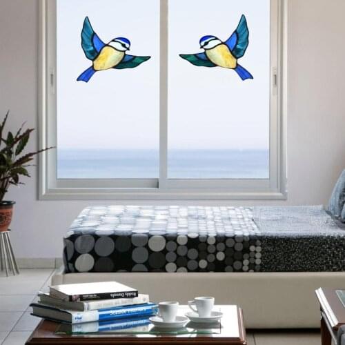 Bird Wall Sticker Glass Window Living Room Bedroom Decorations Wallpaper Creative Mural Self-adhesive Stickers Wall Stickers