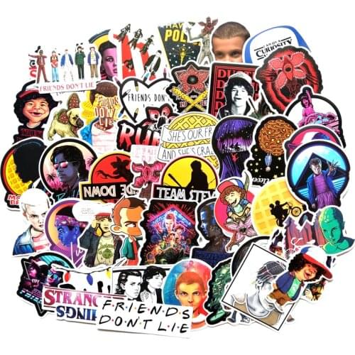 50pcs Stranger Things 2021 Stickers Pack Anime Pegatina For Children For Laptop Fridge Phone Skateboard Suitcase Funny Sticker