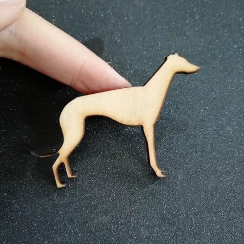 50pcs Unfinished Blank Wood Greyhound Puppy Dog Natural Rustic Wooden Dog Scrapbooking DIY Crafts Accessory