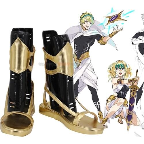 FGO Gemini Twins Shoes Cosplay Fate Grand Order Castor & Pollux Cosplay Sandals Golden Shoes Custom Made