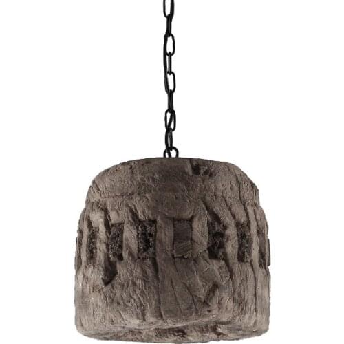 Retro Imitation Wood Pendant Light Resin Natural Chain Hanging Lamp Dining Table Restaurant Cafe Bar Suspension Lighting