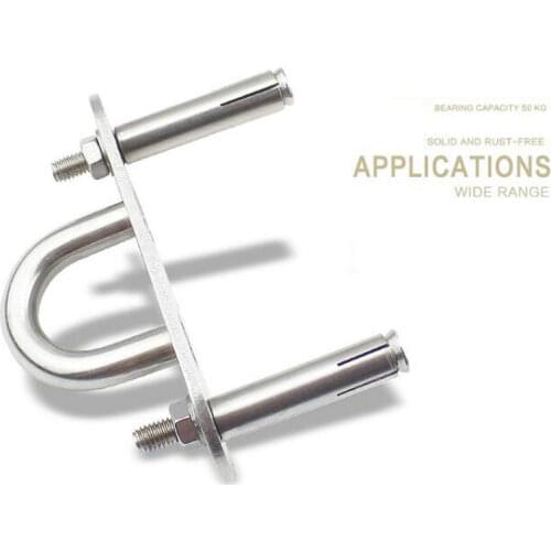 HQ SM02 Stainless Steel 304 Swing Mounting Clamp Sandbags Swivel Base Ring Lifting Hanger Hook for Ceiling Mount Fan Light Hook