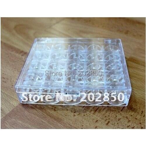 Household Sewing Machine Transparent Plastic Bobbins,25+1 Kit, About Height 11.2mm&OD 20.15mm,For Singer,Brother