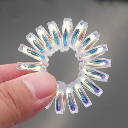 Thick Hair Ring For Girls Women Shiny Telephone Cord Elastic Ponytail Holders Headwear New Fashion Accessories Tie Gum 5pcs/Set