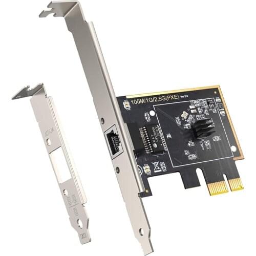 2.5GBase-T PCIe Network Adapter, 2500/1000/100Mbps PCI Express Gigabit Ethernet Card RJ45 LAN Controller Support Windows