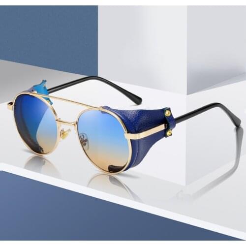 Brand Design Steampunk Sunglasses Round Sunglass Women Men Vintage Metal Sun Glasses UV400 Shades Eyewear Oculos de sol