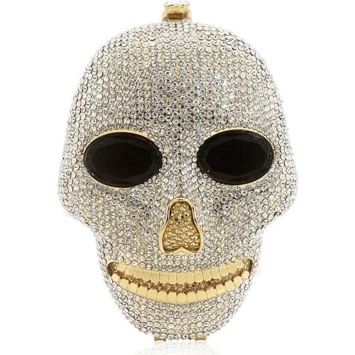 Bag For Women New Style Halloween Skull Evening Bags Crystal Clutch Purses and Handbags Cocktail Party Bag