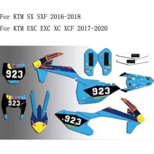 Free Custom Graphic Background Decal Sticker Kit For KTM 125 250 300 350 400 450 500 EXC XC XCF 2017 2018 2019 2020 SX SXF 16-18