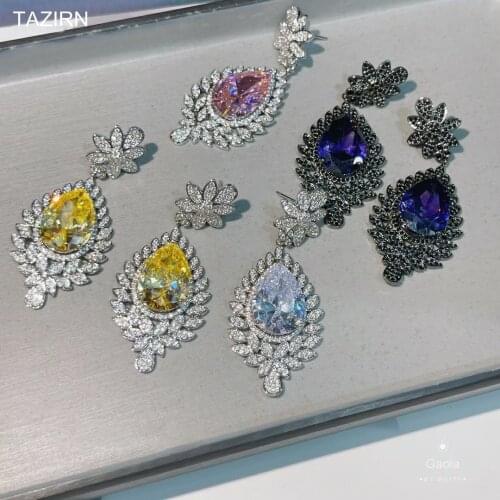 Женские золотые серьги TAZIRN China At AliExpress