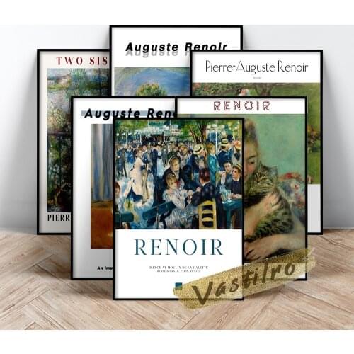 Auguste Renoir Exhibition Museum Poster, Madame Monet And Her Son Prints Art, Renoir Bal Du Moulin De La Galette Oil Painting