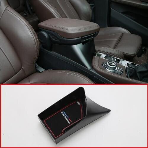 Black Plastic For BMW X1 F48 2016-2019 Car Armrest Box Heightening Storage Box For X2 F47 2018 2019 Left Hand Drive