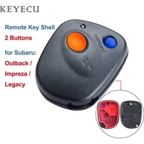 Keyecu for Subaru Legacy Impreza Outback Replacement 2 Buttons Remote Car Key Shell Case Cover 1999 2000 2001 2002 2003 2004