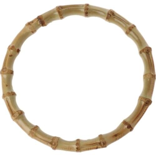 1 x Round Bamboo Bag Handle for Handcrafted Handbag DIY Bags Accessories Good Quality 13x13cm