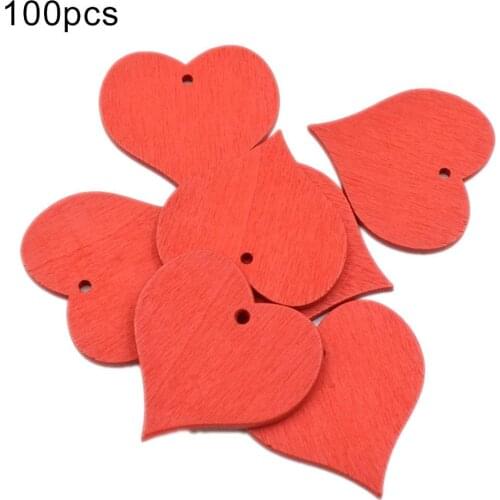100Pcs Love Heart Shape Wooden Button For Clothes Crafts Sewing Tool Party Decor Needlework Scrapbooking DIY Accessories