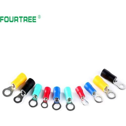 1000Pcs RV Series Ring Insulated Terminal Cable Wire Connector A.W.G Electrical Crimp Quick Wiring Matching RV2-3/4/5/6/8/10