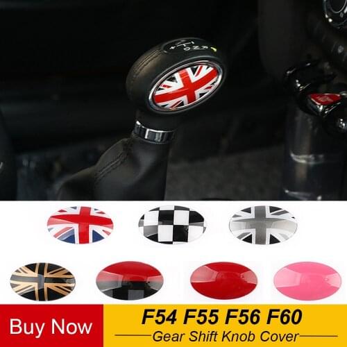 2pcs Union Jack Car Gear Shift Knob Cover Sticker Automatic Transmission For Mini Cooper F54 F55 F56 F60 Countryman Accessories