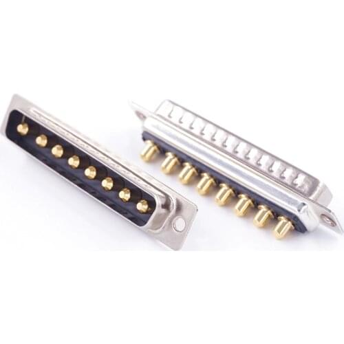 2 pcs High Power 30A 8W8 D-Sub Connector Combo Plug Male Pins 8 Pin Power Panel Mount Through Holes PCB Straight Machined Pins