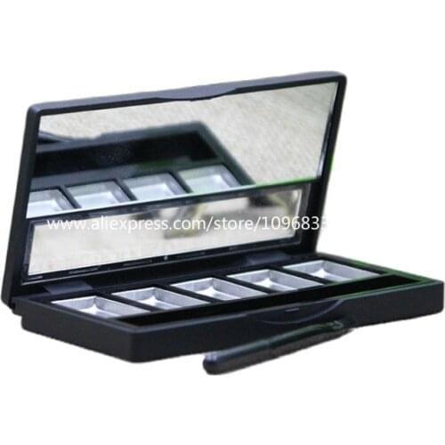 20sets 5 Grids Colors Pallet Lipstick Case Empty Eyeshadow Box Blusher Compact Cosmetic Powder Press Container with Mirror Brush