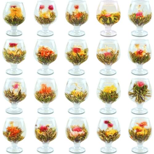 20 Pieces Blooming Different Flower Handmade Flower Tea Chinese Flowering Balls Herbal Crafts Flowers Gift Packing