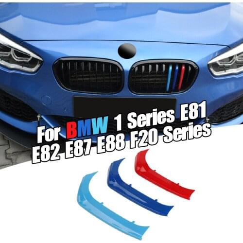 3Pcs Front Grille Trim Strips For BMW E81 E87 F20 F40 1 series Exclusive M Style Performance