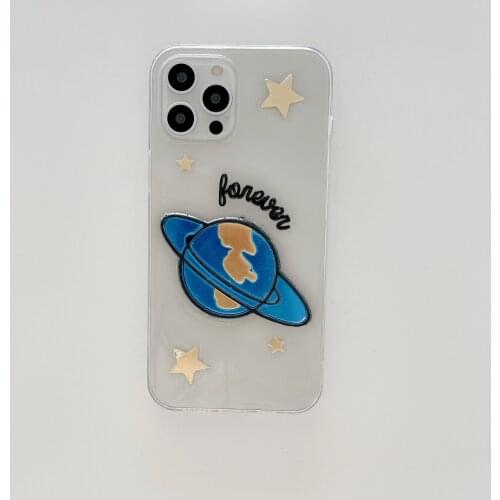 3D Sparkling Planet Case for iPhone 12 Pro Max Back Phone Cover for 12 11 Pro Max X XS XR 8 7 Plus SE 2020