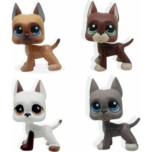 4pcs Pet Shop Great Dane Dog Lps #244 #750 #184 #1519 Animal