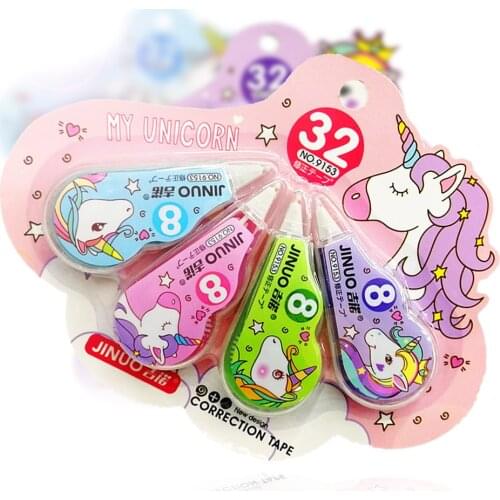 4Pcs/Pack Unicorn Correction Tape Promotional Gift Stationery Student Prize School Office Supply