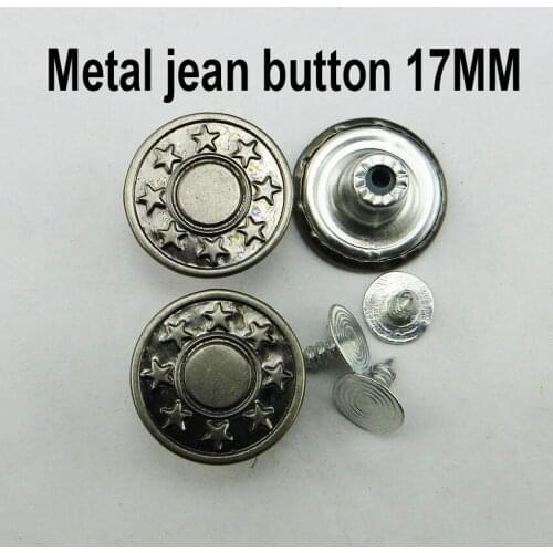 50PCS Silver Gray Metal Jeans Letter Button Fits Decoration Trousers Buttons Garment Sewing Clothes Accessory JMB-3114