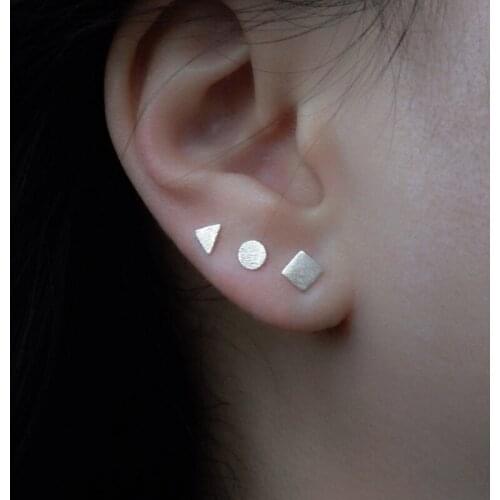 925 Sterling Silver Heart Triangle Cross Star Post Stud Earrings Jewelry A1201