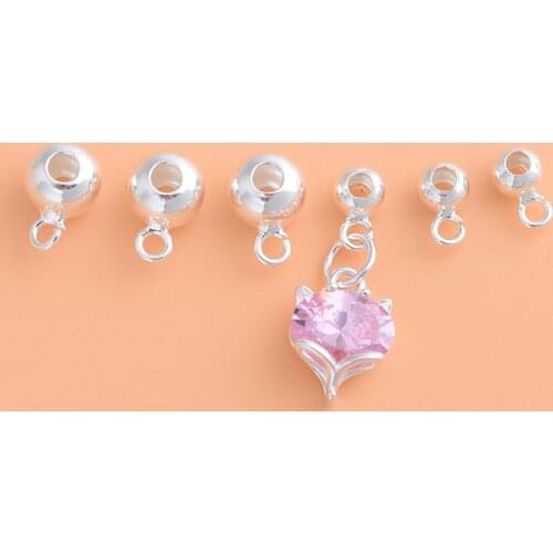 10PCS 925 sterling silver jewelry accessories, with ring beads DIY handmade bracelet material accessories