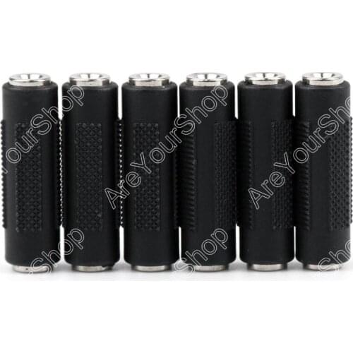 Areyourshop 6 Pcs Female To Female Stereo Adapter 1/8 Inches 3.5mm Jack Audio Connector