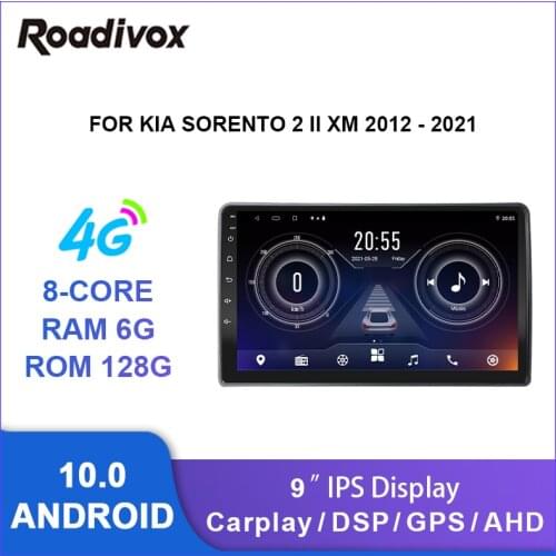 9" android 10.0 car radio video gps navigation player for Kia Sorento 2 II XM 2012 - 2021 LHD autoradio stereo head unit