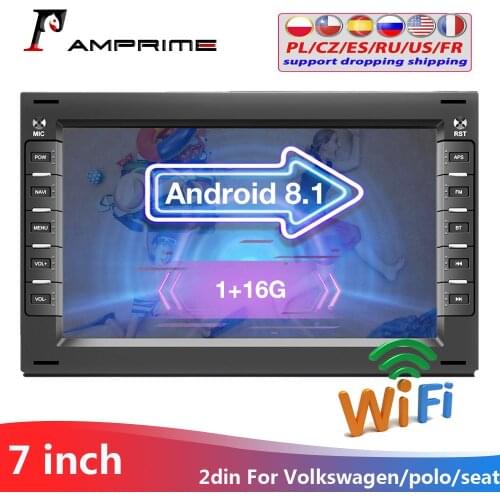 AMPrime 2Din Car Multimedia player Android 7" Auto Car Radio GPS Wifi For Volkswagen/Golf/Polo/Jetta/Passat/Skoda FM USB Stereo