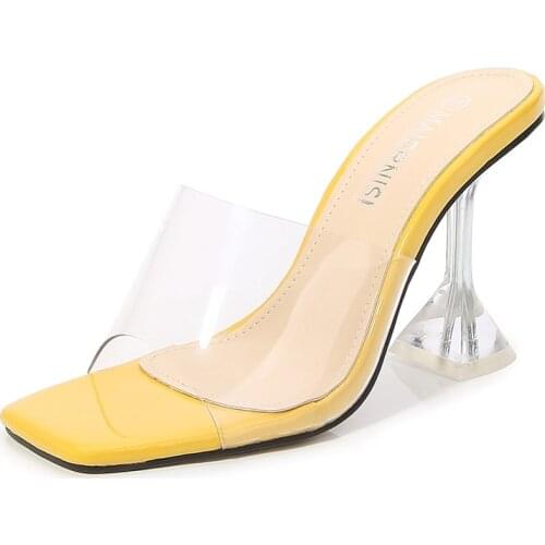 Broad head Wealth Womon Sandals 9cm Strange Style Slippers Transparencies zapatos mujer Casual Fashion sandalias Plus:35-45 46