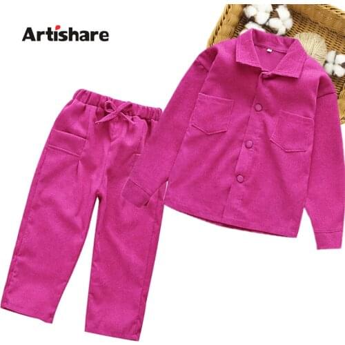 Kids Clothes Solid Childrens Clothes For Girls Tshirt + Pants Girl Clothing Casual Style Childrens Tracksuit