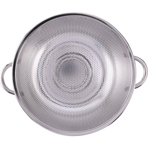 Stainless Steel Colanders With Handle,Colander Perforated Strainer For Kitchen Pasta/Vegetable/Rice/Fruit/Food-L