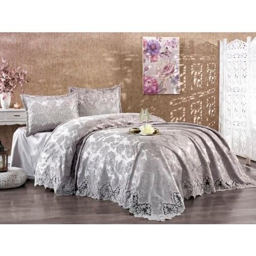 Spike Double Bed Cover Set Gray