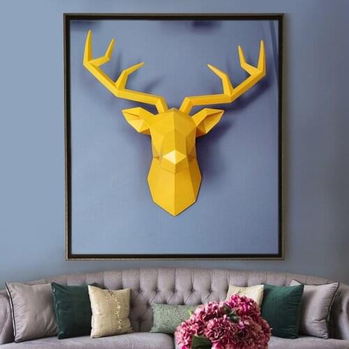 Ins Nordic Creative Wall Hanging Decoration Resin Deer Head Wall Decor Modern Home Decoration Accessories Wedding Decor Animal