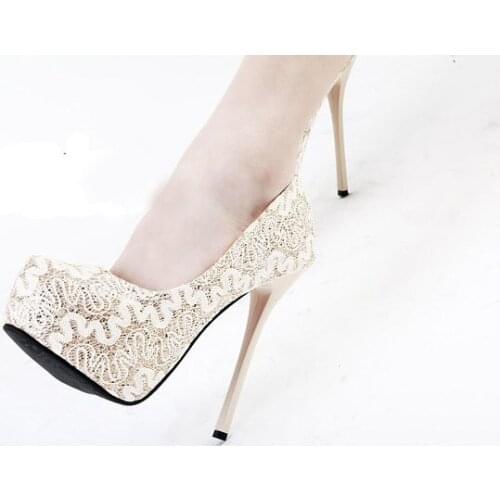Lace Sweetness High Heel Shoes Round Toe Wedding Bridal Shoes Wedding Pump Gown prom Shoes Fashion Office Shoes Free Shipping