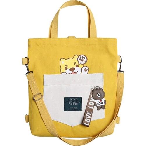 New Fashion Canvas Bag Printing Ladies Cute Cartoon Shoulder Bag Messenger bag Casual large capacity shopping bag ZX-068