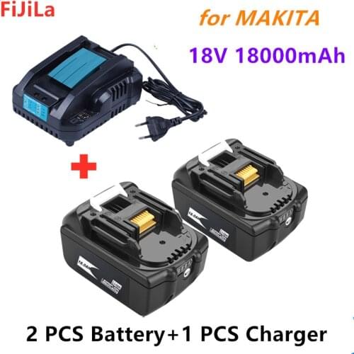 2021 New 18V 18Ah Rechargeable Battery 18000mah LiIon Battery Replacement Power Tool Battery for MAKITA BL1860 BL1830+4A charger