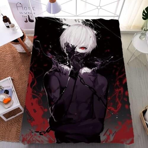 September update Japan Anime Tokyo Ghoul Kaneki Ken & Kirishima Toka bed milk fiber sheet & flannel blanket summer quilt 150x200