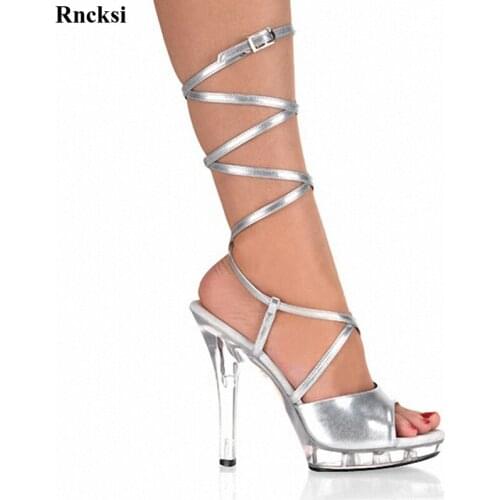 Rncksi New High Heels Womens Shoes Sexy Dance Shoes 13 CM High Heels Sandals Night Club Silver Pole Dancing Sandals