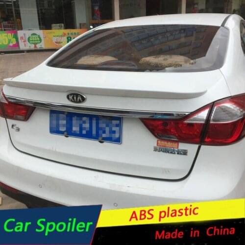 For kia Forte K3 Spoiler ABS Material Car Rear Wing Primer Color Trunk Spoiler For 2016-2018 kia NEW Forte K3 Roof Spoiler Sport